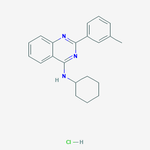 molecular formula C21H24ClN3 B7743152 N-cyclohexyl-2-(3-methylphenyl)quinazolin-4-amine;hydrochloride 