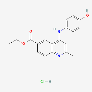 molecular formula C19H19ClN2O3 B7743167 Ethyl 4-(4-hydroxyanilino)-2-methylquinoline-6-carboxylate;hydrochloride 