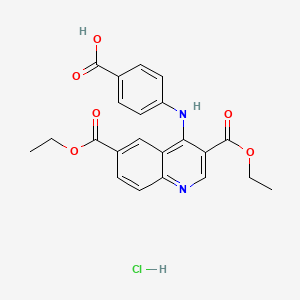 molecular formula C22H21ClN2O6 B7743174 4-[[3,6-Bis(ethoxycarbonyl)quinolin-4-yl]amino]benzoic acid;hydrochloride 