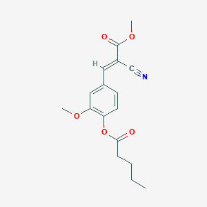 molecular formula C17H19NO5 B7743177 [4-[(E)-2-cyano-3-methoxy-3-oxoprop-1-enyl]-2-methoxyphenyl] pentanoate 