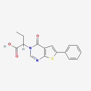 molecular formula C16H14N2O3S B7743180 2-(4-oxo-6-phenylthieno[2,3-d]pyrimidin-3(4H)-yl)butanoic acid 