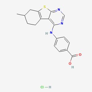 4-[(7-Methyl-5,6,7,8-tetrahydro-[1]benzothiolo[2,3-d]pyrimidin-4-yl)amino]benzoic acid;hydrochloride