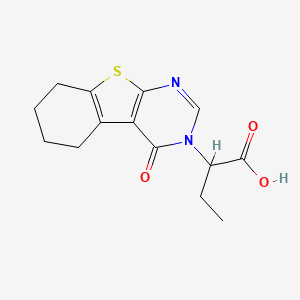 molecular formula C14H16N2O3S B7743235 2-(4-oxo-5,6,7,8-tetrahydro[1]benzothieno[2,3-d]pyrimidin-3(4H)-yl)butanoic acid 