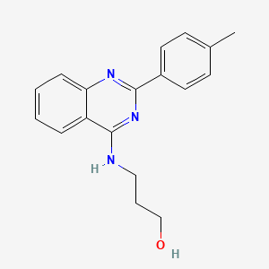 molecular formula C18H19N3O B7743260 3-(2-p-Tolyl-quinazolin-4-ylamino)-propan-1-ol 