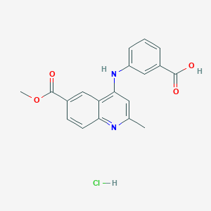 3-[(6-Methoxycarbonyl-2-methylquinolin-4-yl)amino]benzoic acid;hydrochloride