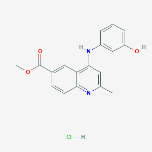 molecular formula C18H17ClN2O3 B7743282 Methyl 4-(3-hydroxyanilino)-2-methylquinoline-6-carboxylate;hydrochloride 