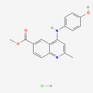 molecular formula C18H17ClN2O3 B7743290 Methyl 4-(4-hydroxyanilino)-2-methylquinoline-6-carboxylate;hydrochloride 