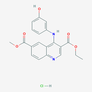 3-O-ethyl 6-O-methyl 4-(3-hydroxyanilino)quinoline-3,6-dicarboxylate;hydrochloride