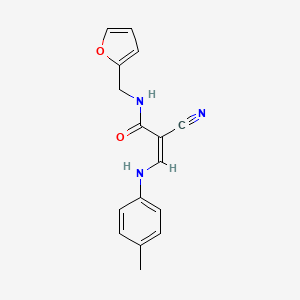 (2Z)-2-cyano-N-(2-furylmethyl)-3-[(4-methylphenyl)amino]acrylamide