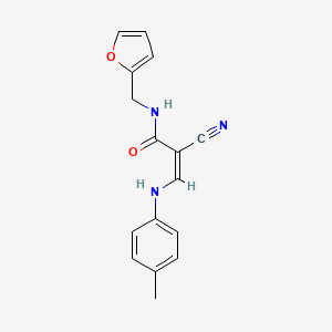 molecular formula C16H15N3O2 B7743308 (2Z)-2-cyano-N-(2-furylmethyl)-3-[(4-methylphenyl)amino]acrylamide 