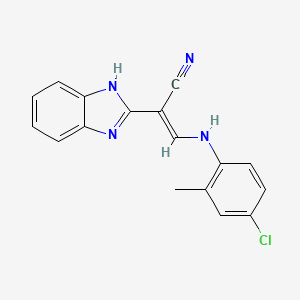 molecular formula C17H13ClN4 B7743316 (E)-2-(1H-benzimidazol-2-yl)-3-(4-chloro-2-methylanilino)prop-2-enenitrile 