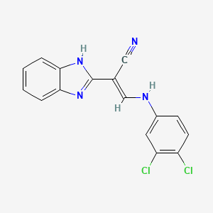 molecular formula C16H10Cl2N4 B7743321 (E)-2-(1H-benzo[d]imidazol-2-yl)-3-((3,4-dichlorophenyl)amino)acrylonitrile 