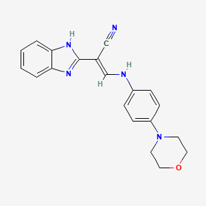 molecular formula C20H19N5O B7743322 (E)-2-(1H-benzo[d]imidazol-2-yl)-3-((4-morpholinophenyl)amino)acrylonitrile 