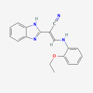 molecular formula C18H16N4O B7743336 (E)-2-(1H-benzimidazol-2-yl)-3-(2-ethoxyanilino)prop-2-enenitrile 