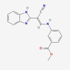 molecular formula C18H14N4O2 B7743349 methyl 3-{[(E)-2-(1H-benzimidazol-2-yl)-2-cyanoethenyl]amino}benzoate 