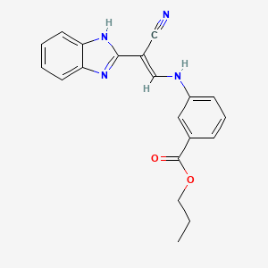 molecular formula C20H18N4O2 B7743357 propyl 3-{[(E)-2-(1H-benzimidazol-2-yl)-2-cyanoethenyl]amino}benzoate 