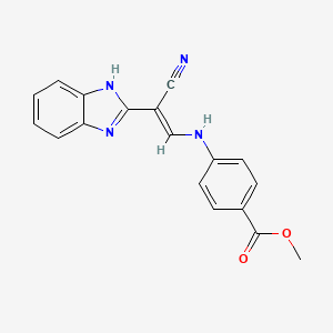 molecular formula C18H14N4O2 B7743359 methyl 4-{[(E)-2-(1H-benzimidazol-2-yl)-2-cyanoethenyl]amino}benzoate 