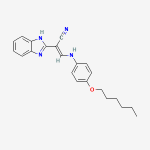 (E)-2-(1H-benzimidazol-2-yl)-3-(4-hexoxyanilino)prop-2-enenitrile