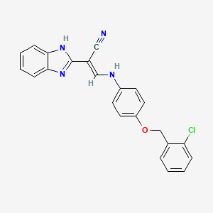 (E)-2-(1H-benzo[d]imidazol-2-yl)-3-((4-((2-chlorobenzyl)oxy)phenyl)amino)acrylonitrile