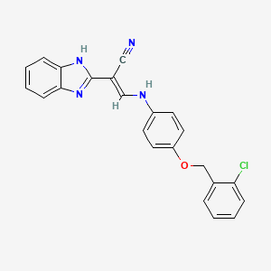 molecular formula C23H17ClN4O B7743376 (E)-2-(1H-benzo[d]imidazol-2-yl)-3-((4-((2-chlorobenzyl)oxy)phenyl)amino)acrylonitrile 