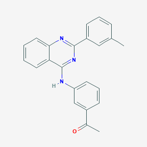 molecular formula C23H19N3O B7743378 1-(3-{[2-(3-Methylphenyl)quinazolin-4-yl]amino}phenyl)ethanone 