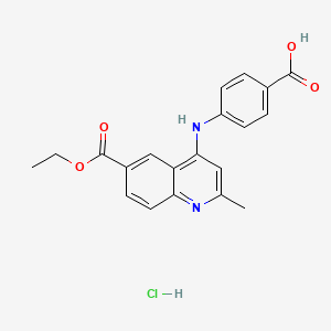 molecular formula C20H19ClN2O4 B7743395 4-[(6-Ethoxycarbonyl-2-methylquinolin-4-yl)amino]benzoic acid;hydrochloride 