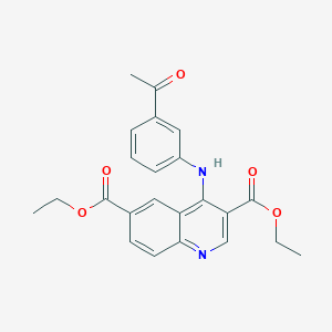 molecular formula C23H22N2O5 B7743400 Diethyl 4-[(3-acetylphenyl)amino]quinoline-3,6-dicarboxylate 