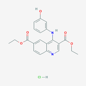 molecular formula C21H21ClN2O5 B7743406 Diethyl 4-(3-hydroxyanilino)quinoline-3,6-dicarboxylate;hydrochloride 