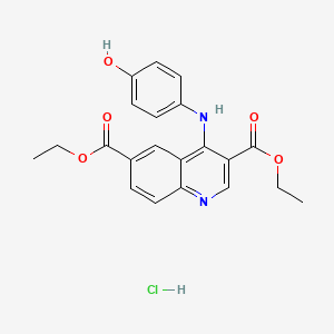 Diethyl 4-(4-hydroxyanilino)quinoline-3,6-dicarboxylate;hydrochloride