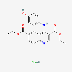 molecular formula C21H21ClN2O5 B7743410 Diethyl 4-(4-hydroxyanilino)quinoline-3,6-dicarboxylate;hydrochloride 