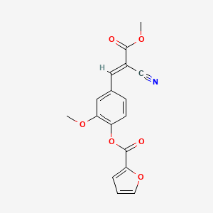molecular formula C17H13NO6 B7743414 [4-[(E)-2-cyano-3-methoxy-3-oxoprop-1-enyl]-2-methoxyphenyl] furan-2-carboxylate 
