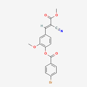 molecular formula C19H14BrNO5 B7743418 4-[(1E)-2-cyano-3-methoxy-3-oxoprop-1-en-1-yl]-2-methoxyphenyl 4-bromobenzoate 