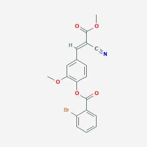 molecular formula C19H14BrNO5 B7743426 4-[(1E)-2-cyano-3-methoxy-3-oxoprop-1-en-1-yl]-2-methoxyphenyl 2-bromobenzoate 