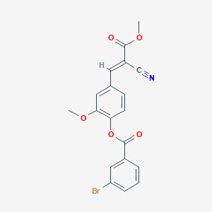 molecular formula C19H14BrNO5 B7743440 [4-[(E)-2-cyano-3-methoxy-3-oxoprop-1-enyl]-2-methoxyphenyl] 3-bromobenzoate 