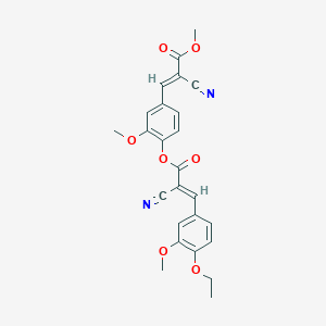 molecular formula C25H22N2O7 B7743441 [4-[(E)-2-cyano-3-methoxy-3-oxoprop-1-enyl]-2-methoxyphenyl] (E)-2-cyano-3-(4-ethoxy-3-methoxyphenyl)prop-2-enoate 