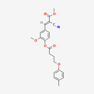 molecular formula C23H23NO6 B7743450 4-[(1E)-2-cyano-3-methoxy-3-oxoprop-1-en-1-yl]-2-methoxyphenyl 4-(4-methylphenoxy)butanoate 