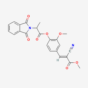 molecular formula C23H18N2O7 B7743456 methyl (E)-2-cyano-3-[4-[2-(1,3-dioxoisoindol-2-yl)propanoyloxy]-3-methoxyphenyl]prop-2-enoate 