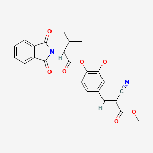 (E)-4-(2-cyano-3-methoxy-3-oxoprop-1-en-1-yl)-2-methoxyphenyl 2-(1,3-dioxoisoindolin-2-yl)-3-methylbutanoate