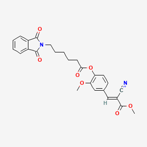 molecular formula C26H24N2O7 B7743461 [4-[(E)-2-cyano-3-methoxy-3-oxoprop-1-enyl]-2-methoxyphenyl] 6-(1,3-dioxoisoindol-2-yl)hexanoate 