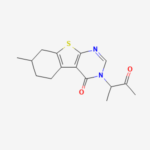 molecular formula C15H18N2O2S B7743469 5,6,7,8-Tetrahydro-7-methyl-3-(1-methyl-2-oxopropyl)[1]benzothieno[2,3-d]pyrimidin-4(3H)-one CAS No. 450394-90-8