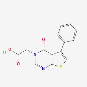 molecular formula C15H12N2O3S B7743486 2-{4-oxo-5-phenyl-3H,4H-thieno[2,3-d]pyrimidin-3-yl}propanoicacid 