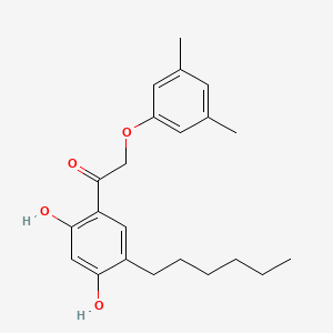 molecular formula C22H28O4 B7743500 2-(3,5-Dimethylphenoxy)-1-(5-hexyl-2,4-dihydroxyphenyl)ethanone 