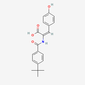 molecular formula C20H21NO4 B7743504 (E)-2-(4-(tert-butyl)benzamido)-3-(4-hydroxyphenyl)acrylic acid 