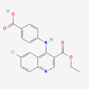 4-{[6-Chloro-3-(ethoxycarbonyl)quinolin-4-yl]amino}benzoic acid