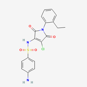 molecular formula C18H16ClN3O4S B7743520 4-amino-N-[4-chloro-1-(2-ethylphenyl)-2,5-dioxo-2,5-dihydro-1H-pyrrol-3-yl]benzenesulfonamide 