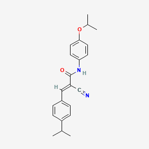 molecular formula C22H24N2O2 B7743528 (2E)-2-cyano-N-[4-(propan-2-yloxy)phenyl]-3-[4-(propan-2-yl)phenyl]prop-2-enamide 