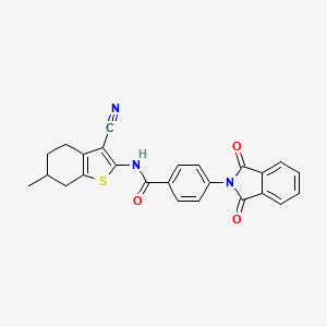 molecular formula C25H19N3O3S B7743538 N-(3-cyano-6-methyl-4,5,6,7-tetrahydro-1-benzothiophen-2-yl)-4-(1,3-dioxoisoindol-2-yl)benzamide 