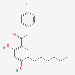 molecular formula C20H23ClO3 B7743547 2-(4-Chlorophenyl)-1-(5-hexyl-2,4-dihydroxyphenyl)ethanone 