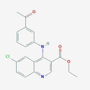 molecular formula C20H17ClN2O3 B7743554 Ethyl 4-[(3-acetylphenyl)amino]-6-chloroquinoline-3-carboxylate 