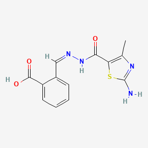 2-[(Z)-[(2-amino-4-methyl-1,3-thiazole-5-carbonyl)hydrazinylidene]methyl]benzoic acid